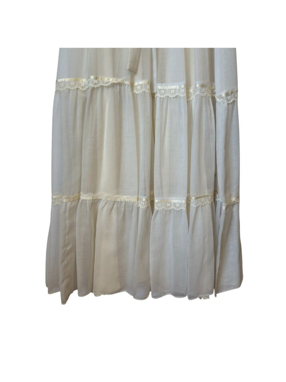 Vtg Candi Jone Maxi Dress Size S Gunne Sax Styled Prairie Lined Tiered Skirt 70' - Picture 12 of 16